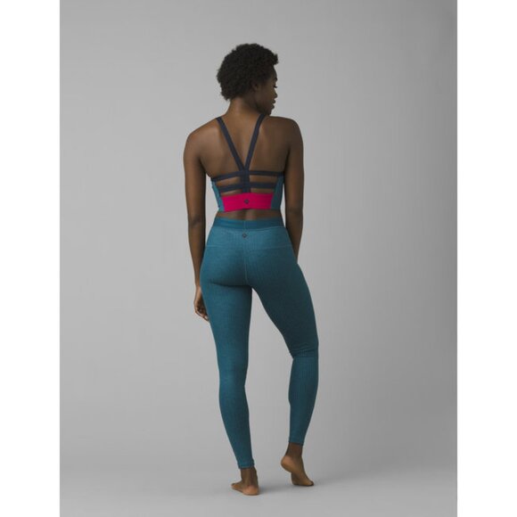 NWT prAna Luminance Legging highwaist w/ pocket turquoise blue stripe Small S - Picture 5 of 6